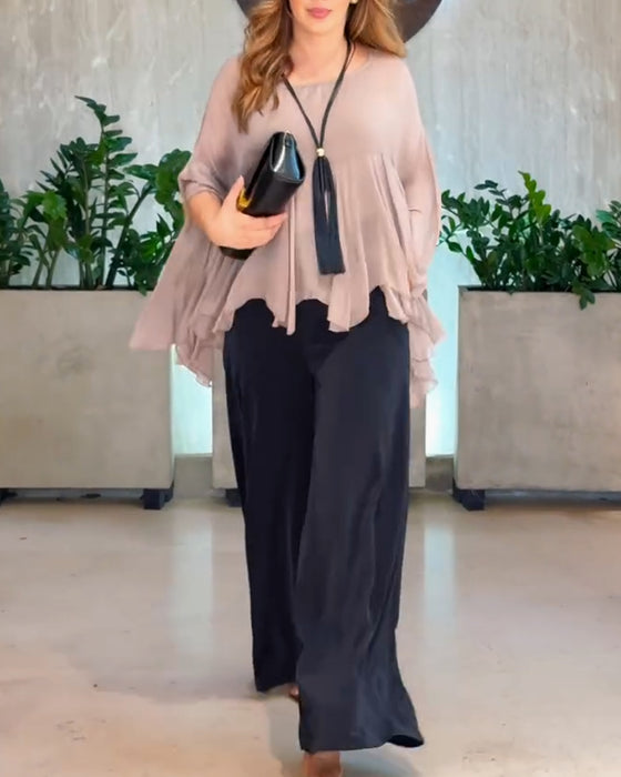 Blouse Unie Au Style Élégant