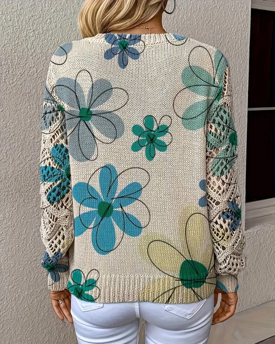Pull À Col En V Avec Motif Ajouré