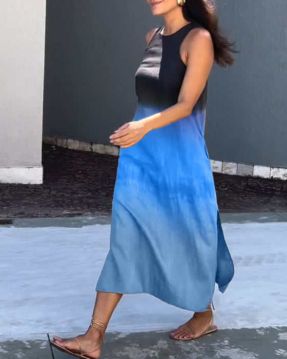 Robe sans manches et dégradé