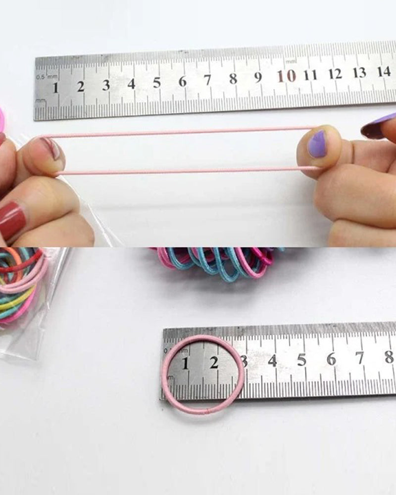 Élastiques À Cheveux 100 Pièces Ensemble Coloré Filles Élastique