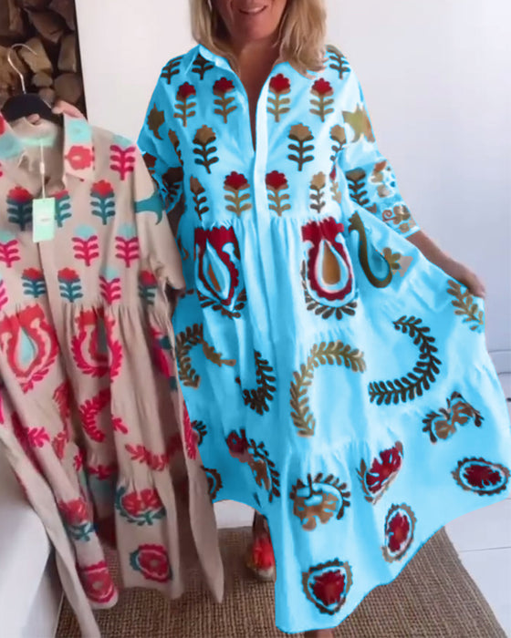 Robe Imprimé Floral Graphique