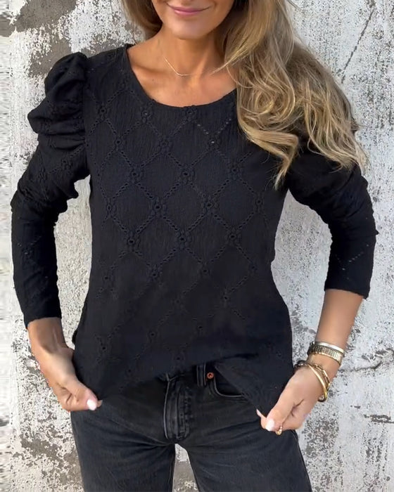 Blouse À Manches Bouffantes Et Découpes