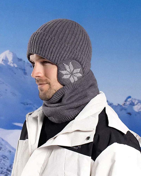 Bonnet d'hiver, ensemble d'écharpe, bonnet en tricot chaud