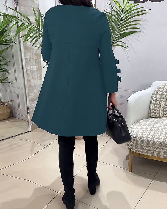 Robe décontractée au genou avec manches longues
