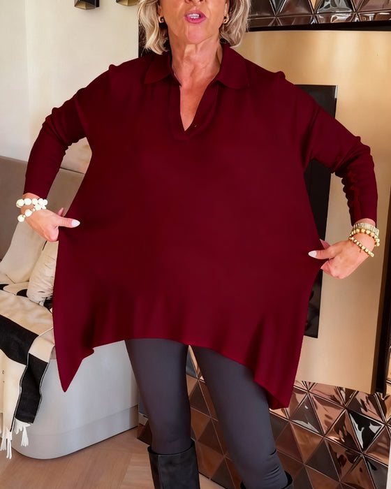 Haut à Col Irrégulier et Manches Longues