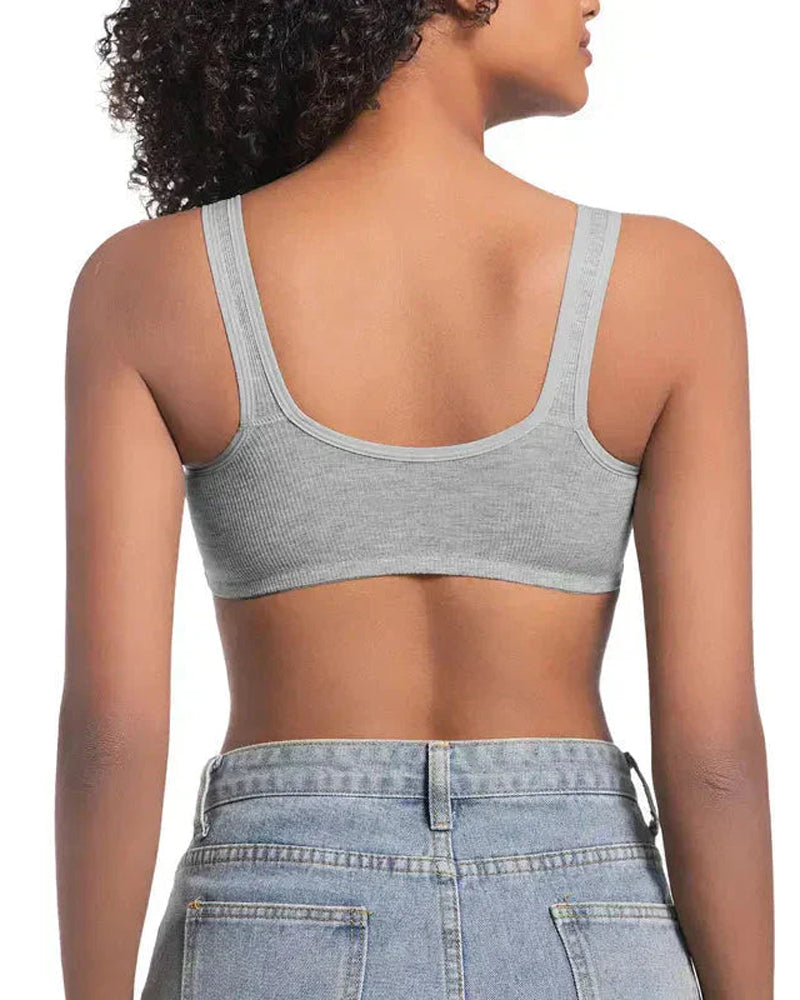 Soutien-gorge push-up à fermeture avant réglable. Sans armatures, sans coutures avec maintien latéral pour un confort quotidien printemps-été.