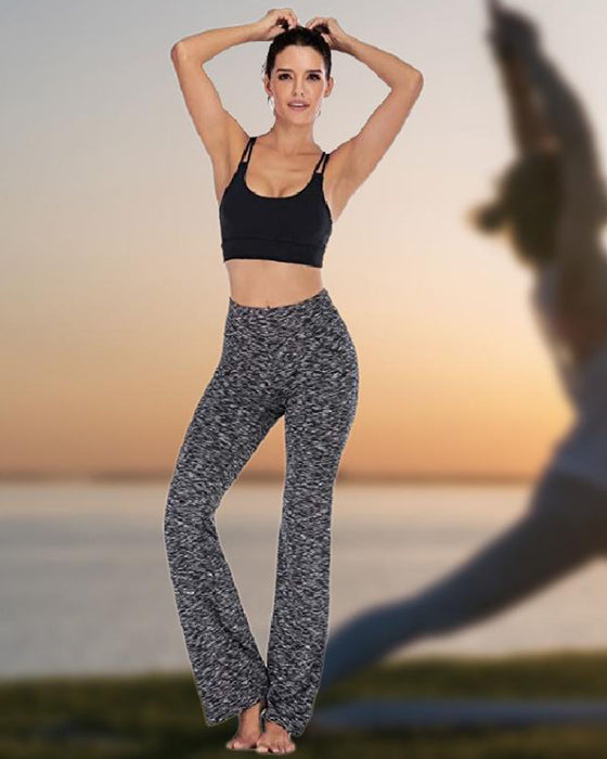 Pantalon Femme Taille Haute Jambe Évasée Yoga