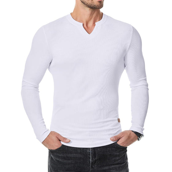 Chemise Homme Slim Fit Col V Longline Muscle