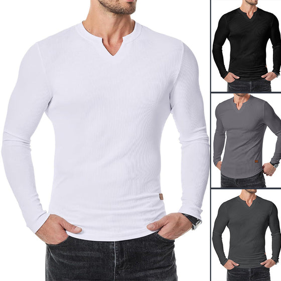 Chemise Homme Slim Fit Col V Longline Muscle