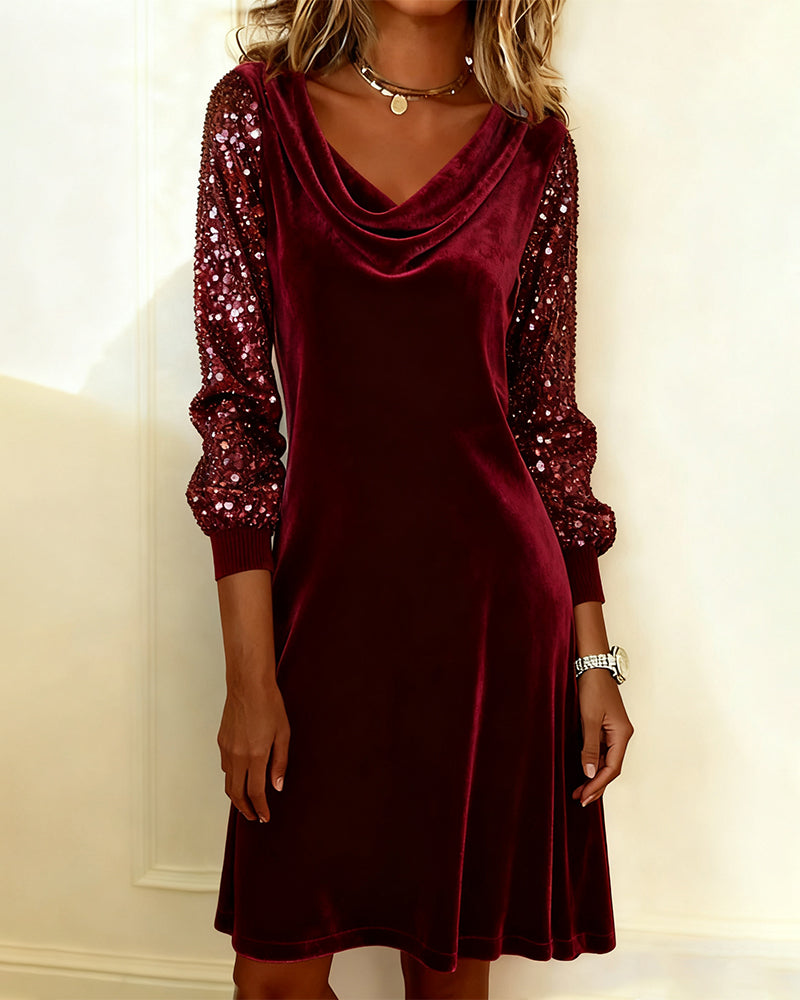Robe élégante en velours et paillettes