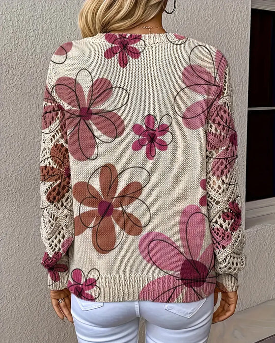 Pull À Col En V Avec Motif Ajouré