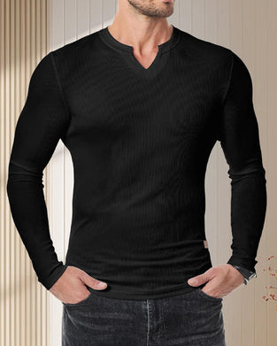 Chemise Homme Slim Fit Col V Longline Muscle