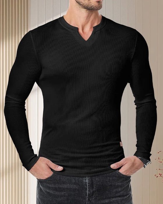 Chemise Homme Slim Fit Col V Longline Muscle
