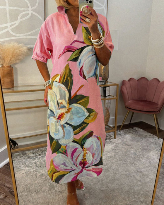 Robe décontractée ample à imprimé floral