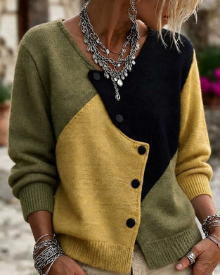 Gilet Irrégulier Bloc De Couleur