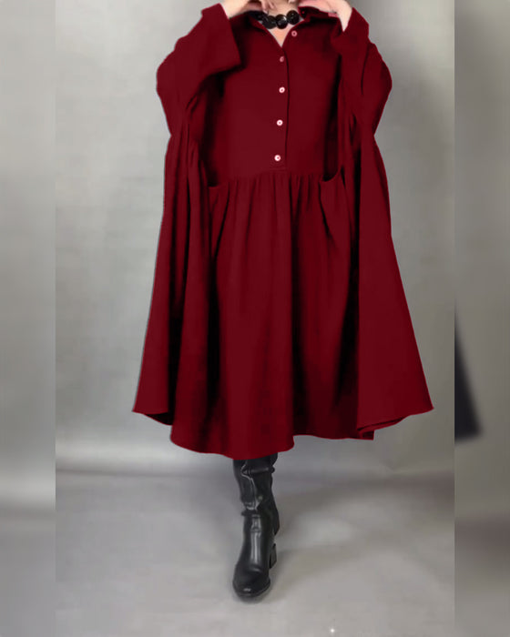 Robe Oversize En A Avec Col À Boutons