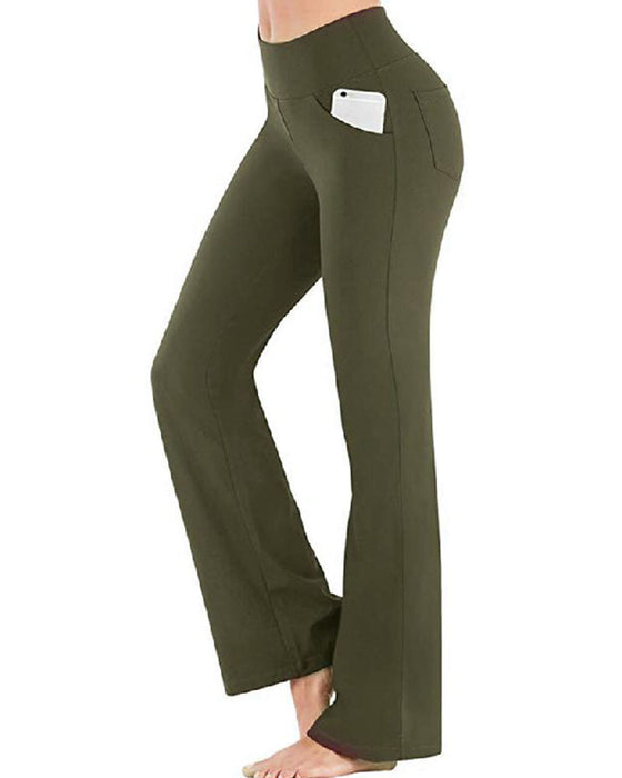 Pantalon Femme Taille Haute Jambe Évasée Yoga
