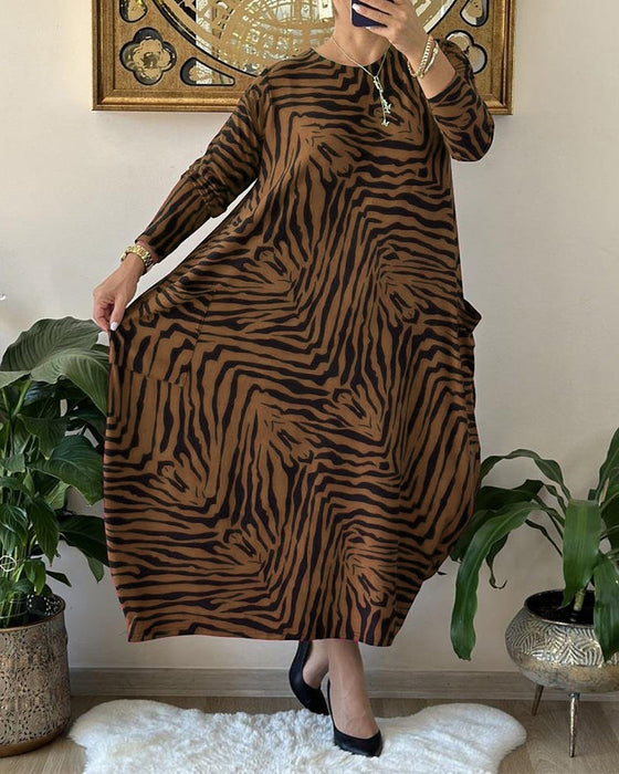 Robe ample et décontractée avec impression et poche