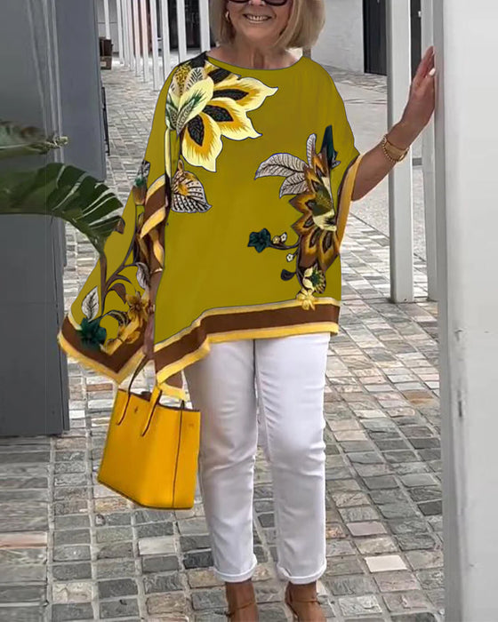 Blouse Imprimée Décontractée Et Ample