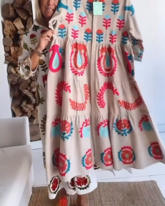 Robe Imprimé Floral Graphique