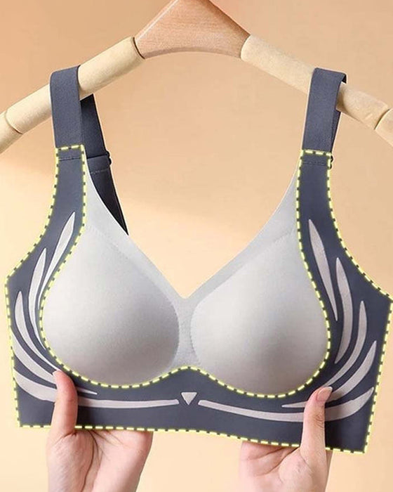 Soutien-gorge push-up sans armatures liftant anti-relâchement