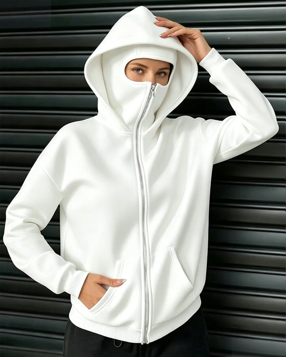 Manteau Capuche Décontracté Fermeture Éclair Sweatshirt
