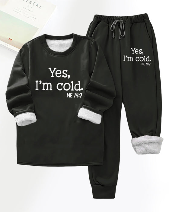 Pantalon décontracté en polaire imprimé lettres