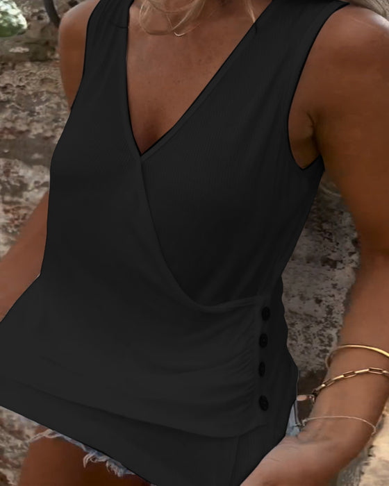 Gilet Polyvalent avec Boutons et Sans Manches
