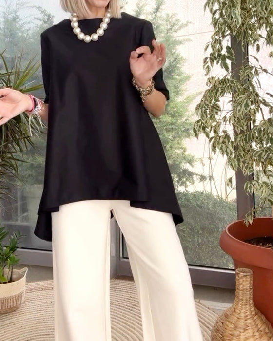 Haut de couleur unie style de déplacement