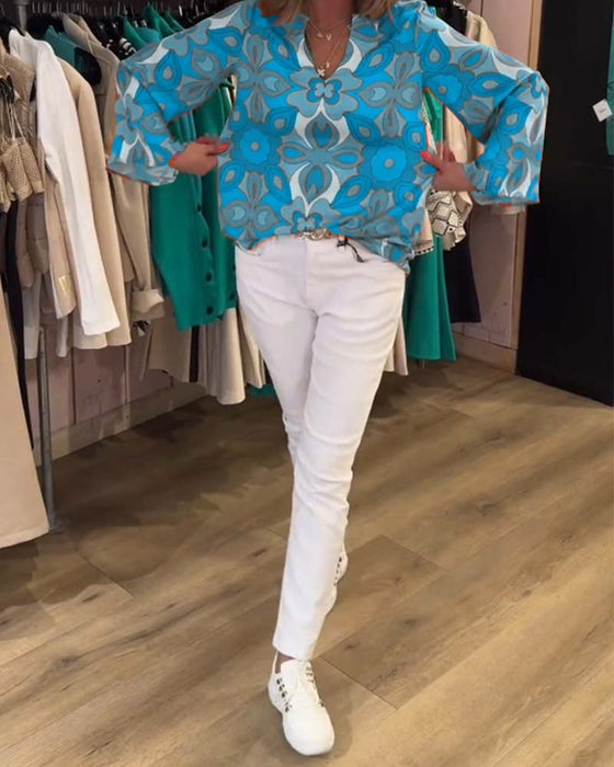Blouse imprimée ample et polyvalente