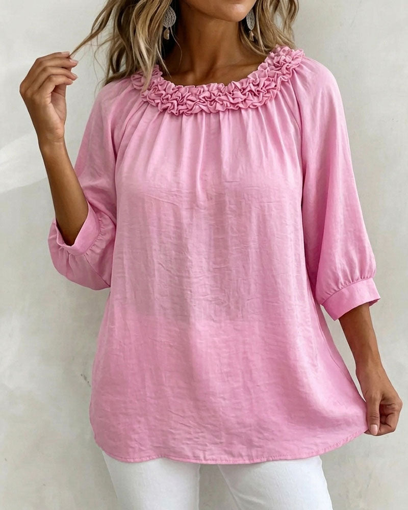 Blouse Manches Courtes Fleurie Large