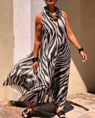 Robe Col Halter Imprimé Maxi