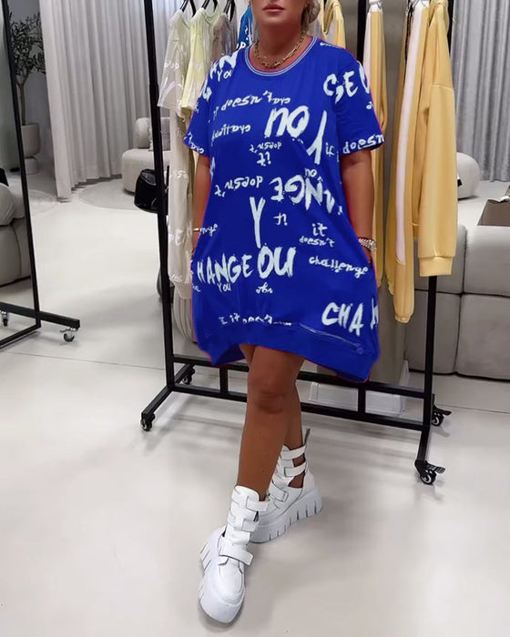 Robe Lâche Lettre Imprimé