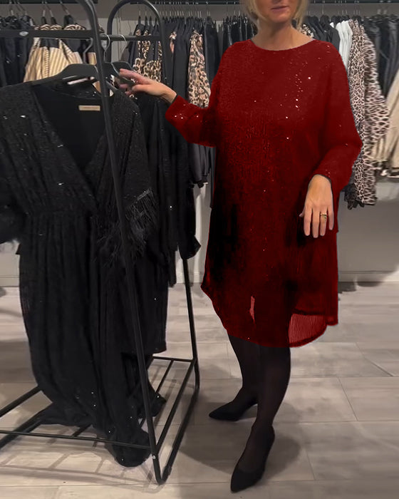 Robe Élégante Dos Nu À Bretelles Et Paillettes