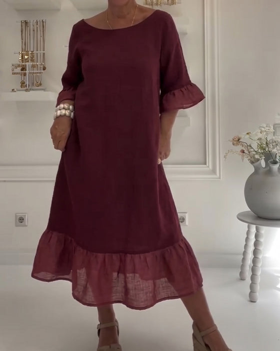Robe Volant Poche Décontractée