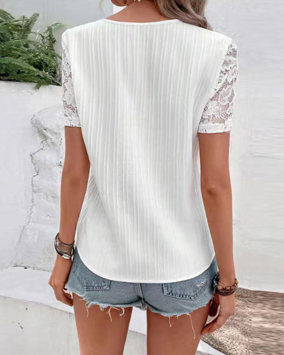 Blouse Unie Manches Courtes