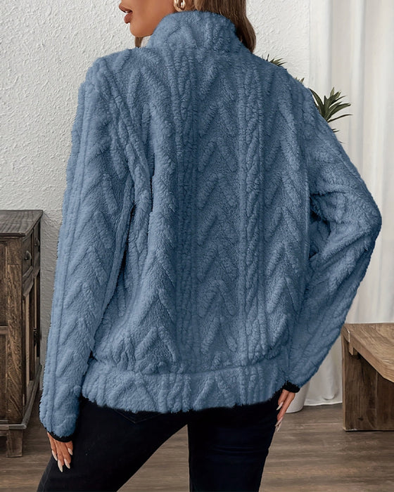 Sweat À Revers Fermeture Éclair Devant Doudou