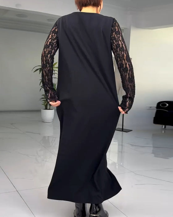 Robe Européenne Et Américaine En Dentelle Avec Fente