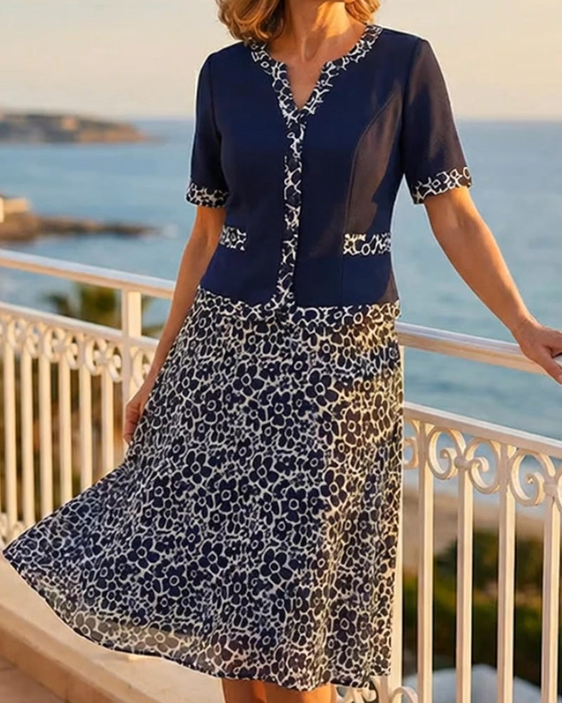 Ensemble Patchwork Florale Haut + Jupe Florale