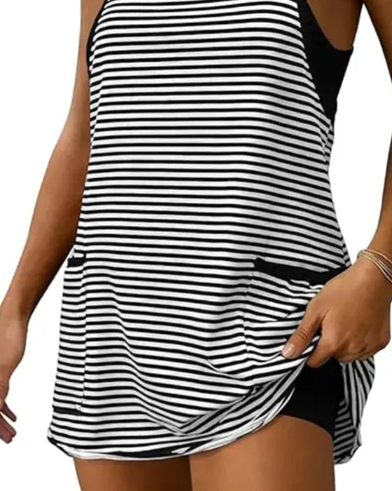 Combinaisons Rayées Sans Manches Camisole Décontractée