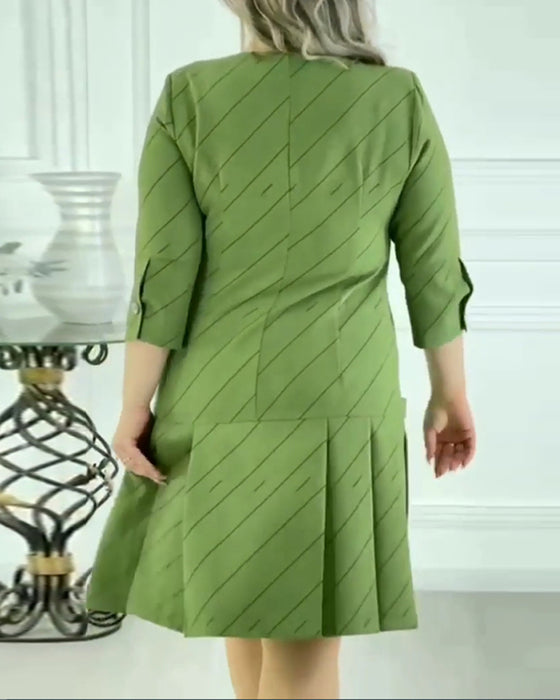 Robe élégante imprimée à col rond