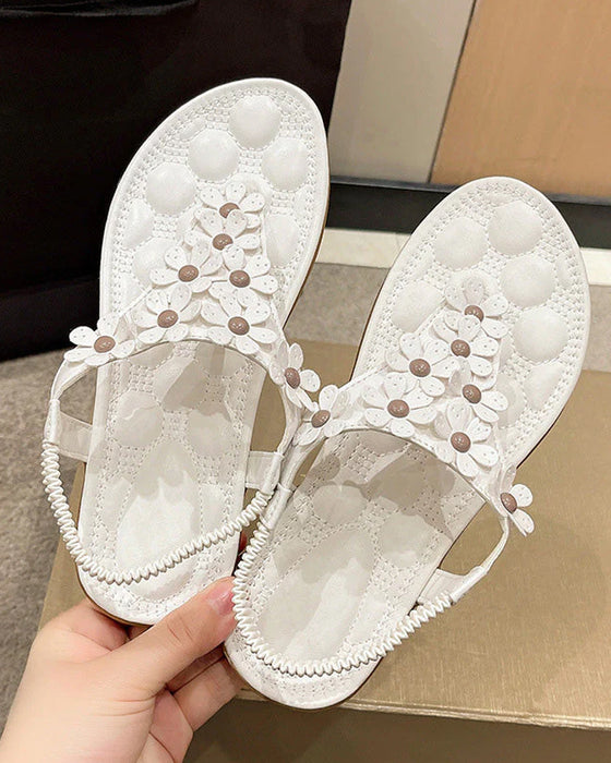 Sandales De Plage Avec Fleurs 3D