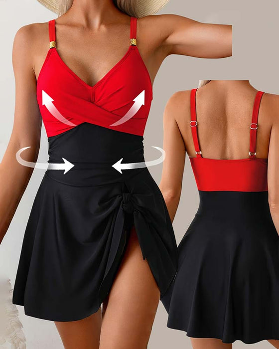 One-Piece Bretelle Spaghetti Bloc De Couleur