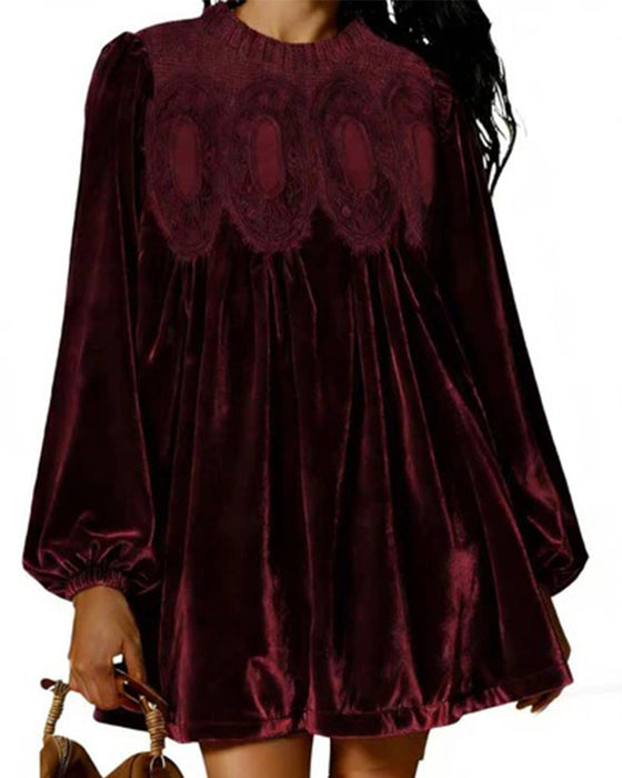 Robe Tunique À Empiècements En Dentelle D’Inspiration Vintage