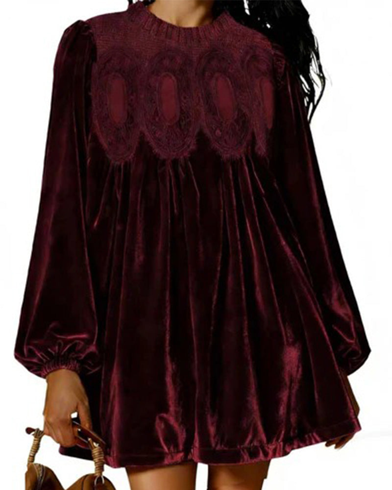 Robe Tunique À Empiècements En Dentelle D’Inspiration Vintage