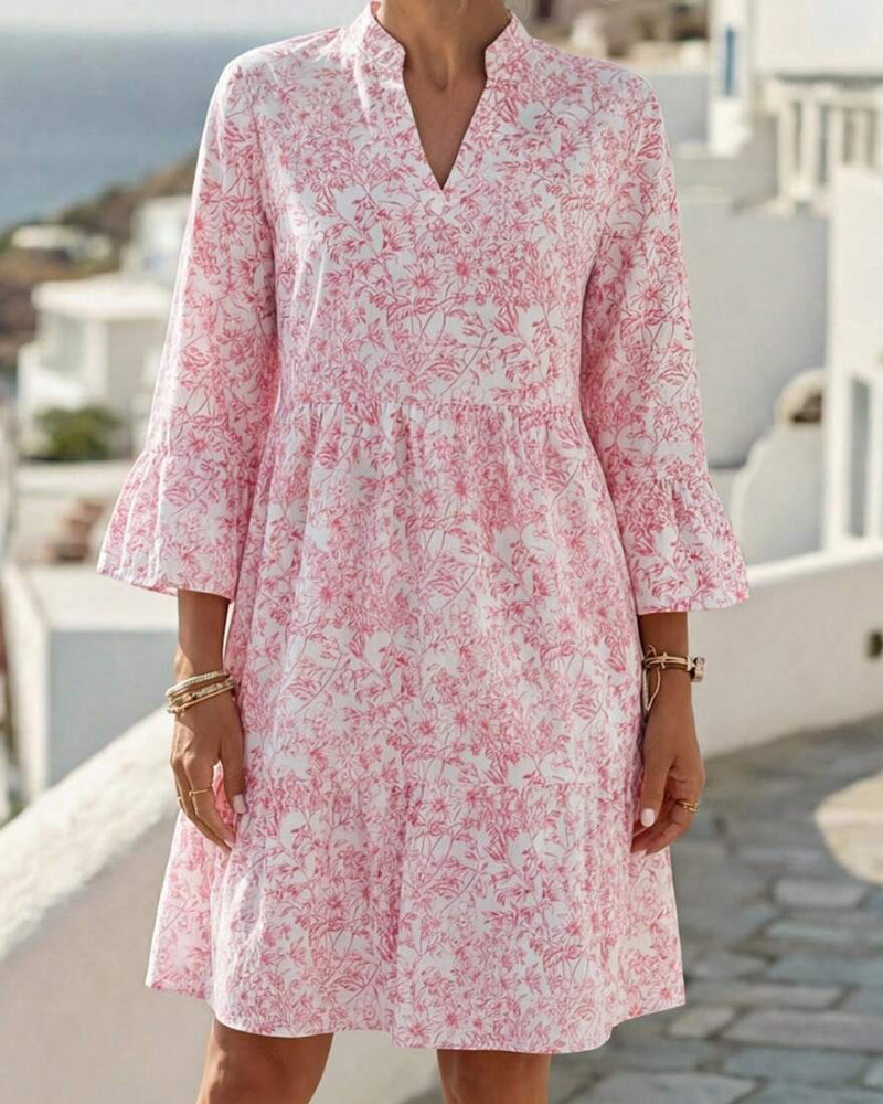 Robe Fleuri Col V Gâteau