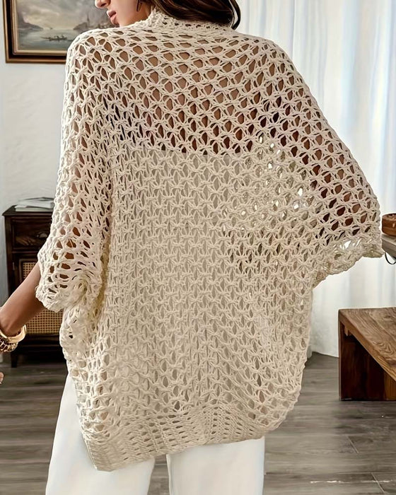 Cardigan Évidé Lâche Tricoté