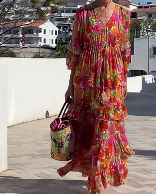 Robe Volantée Col V