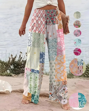 Pantalon Décontracté Taille Haute Imprimé