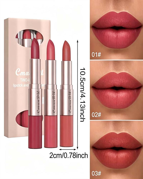 Ensemble 2-En-1 Double Embout Rouge À Lèvres Et Brillant À Lèvres